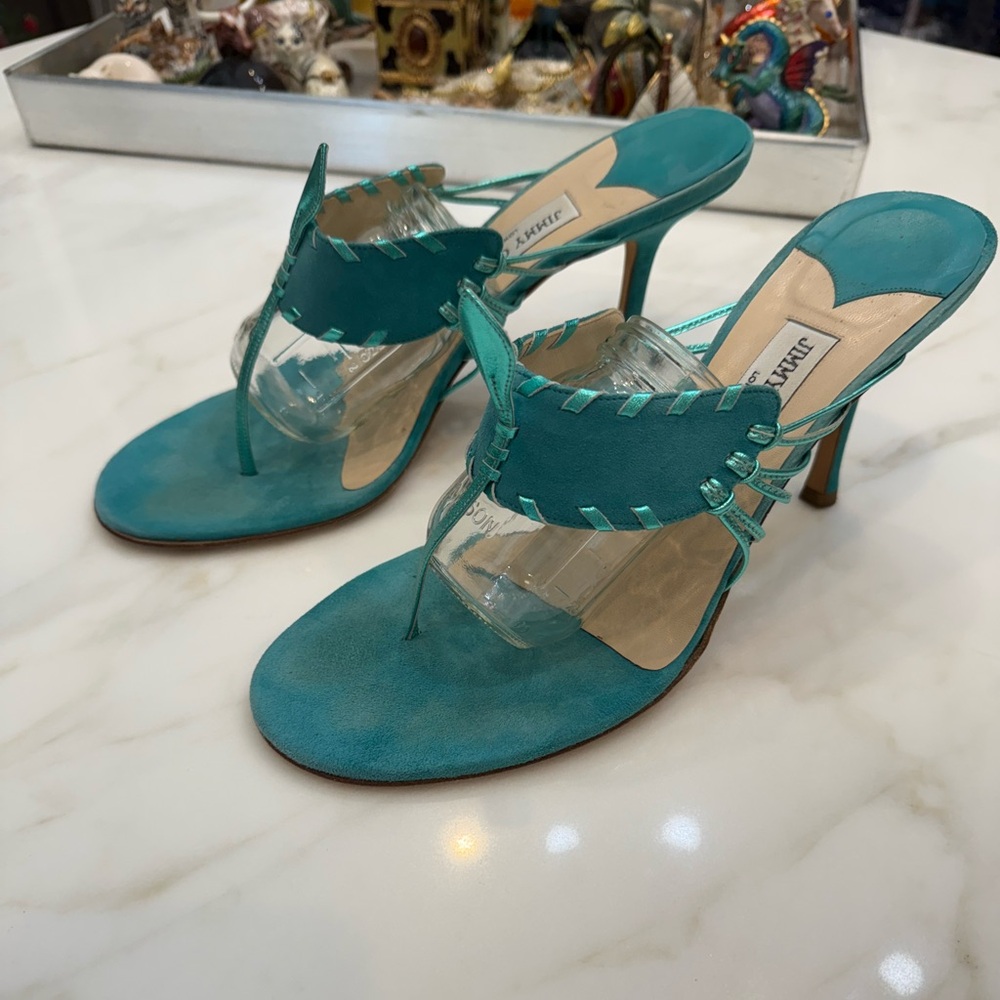 Elegant Jimmy Choo Teal Sandals